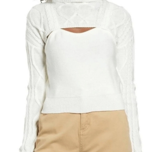 BP two piece cable knit shrug sweater set size XXS - Picture 1 of 10